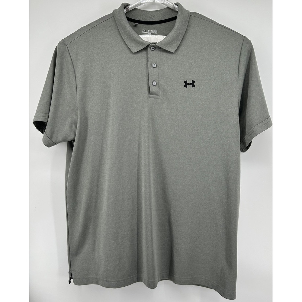 Under Armour Heat‎ Gear Short Sleeve Polo Shirt Gray Men's Size 3XL